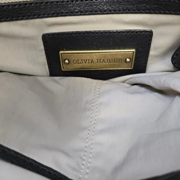 Olivia Harris OH by Joy Gryson Leather Satchel Handbag - Picture 3 of 7